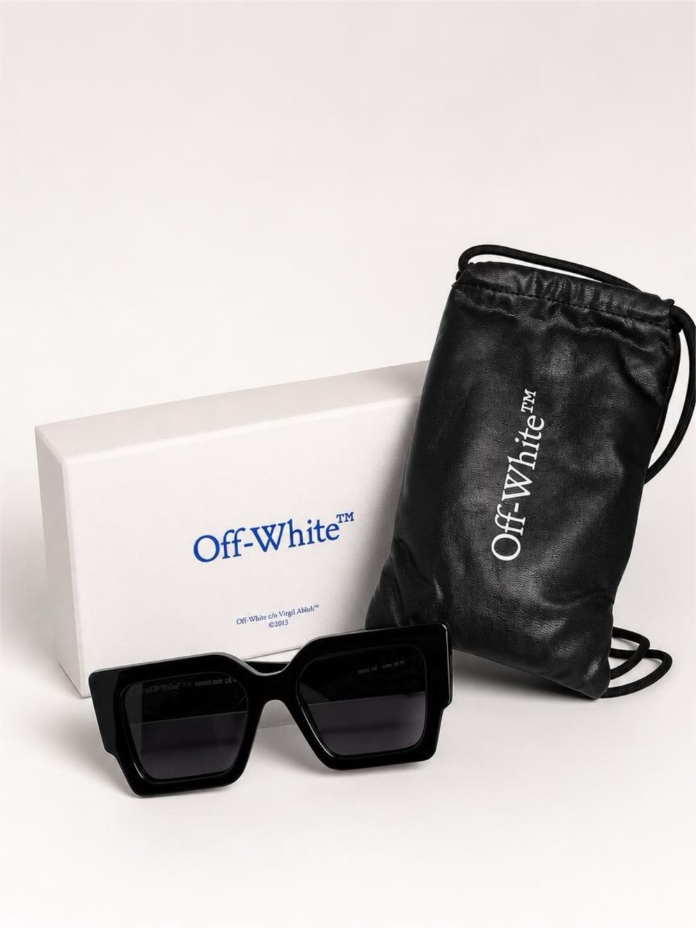 NWT Off-White™ Oversized Black Geometric Sunglasses | Box & Dust Bag Included